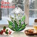 4 x Stained Glass Lily of Valley Flower Christmas Ornament: Christmas Tree Ornaments & Decor, Holiday Decor  Holiday Presents, Gift Ideas & Gifts for Friends, Coworker, and Family