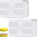 2 PCS Stone Dish Drying Mat  Silicone Mat for Kitchen Counter  Diatomaceous Earth Bath Mat for Bathroom, 16.14"L12.4"W2 Quick Dry Mats for Dishes ,Bottles, Cups, Match Any Countertop(White)