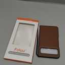 Foluu for Google Pixel Fold Case, Leather Case, PU Leather + Hard PC Shell Ultra Thin Slim Durable Protective Phone Case Cover for Google Pixel Fold 2023 (Brown)