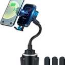 Wireless Car Charger-Cup Holder Phone Mount,Automatic Infrared Smart Sensor Clamping Qi 15W Fast Universal Adjustable Cell Phone Wireless Charging Air Vent Cradle