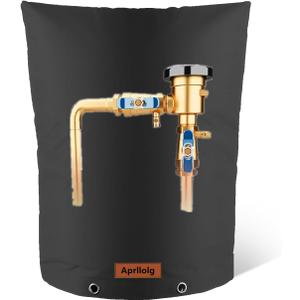 Backflow Insulated Cover,Insulation Cover Pouch for Water Sprinkler Valve,Well Pump,Water Meter, Backflow Preventer , Outdoor Pipe Covers Winter Freeze Protection(Black 16" W x 20" H)