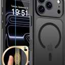 zapica Magnetic for iPhone 17 Pro Case, Upgraded [Camera Control Button] [Full Camera Protection] [with 1 Screen Protector] Translucent Matte Shockproof Protective Phone Cover, Midnight Black