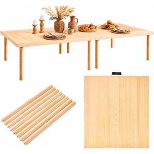 80"x30" Boho Wooden Picnic Table, Portable Wood Picnic Desk,Solid Wood Picnic Table, Boho Low Picnic Floor Desk for Beach, Camping, Backyard, Floor Seating, 80" x 30" x 18.5"