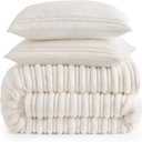 UGG Brinkley King Size Comforter Set  Plush Faux Fur Bedding for Cozy Farmhouse & Boho Chic Decor, Hotel-Style Comforter King Size with 2 Pillow Shams, Soft Bedding Set, Snow White (King)