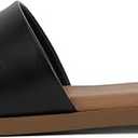 Soda “Board” ~ Women Open Round Toe Single Band Slide Sandal, 6.5 Black Pu 