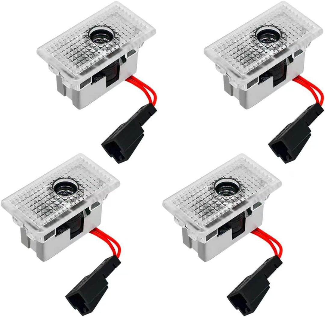 Compatible Tesla Car Door Logo Projector, Puddle Light, Car Threshold LED Magnetic Welcome Light for Tesla Model 3,Y,S,X(Only for X Front Door,2016-2021), Atmosphere Light of Car (4 Pieces)