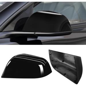 Jaronx Compatible with Tesla Model 3 Side Mirror Cover Replacement 2017 2018 2019 2020 2021 2022 2023 2024 2025, Driver Side Door Wing Rear View Mirror Cover Caps for Model 3 Accessories(Black) (Left)