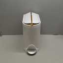 simplehuman 10 Liter / 2.6 Gallon Butterfly Lid Bathroom Step Trash Can, White Steel