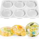 YITIAOXIAOYU 6 Cavity Deep Round Coaster Mold, Thicken Resin Casting Coasters Molds, for Epoxy Resin, for Flower Bouquet Preservation, Decorations, DIY Crafts