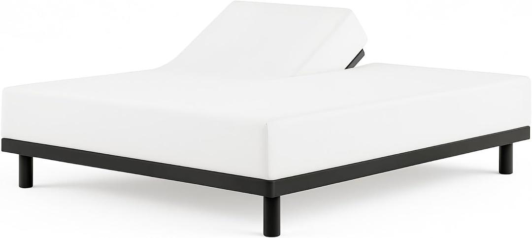 Cottingon 1 Piece Top Split King Fitted Sheet Only for Adjustable beds, Premium 100% Egyptian Cotton, 34 Inches Half Split Flex Head Bottom Sheet for Sleep Number Beds 16" Deep Mattress, White