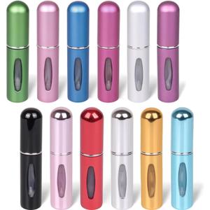 12 PCS Travel Refillable Perfume Atomizer Bottles,5ml Mini Portable Spray Bottles for Travel Accessories,Multicolor Perfume Containers