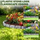 Landscape Edging Faux Stone Garden Edging Border,17FT x 2.75 in Tall Decorative Stone-Look Garden Border for Flower Bed Edging,Lawn,Landscaped Yard,Trees and Gardens,with Anchoring Spikes,Gray