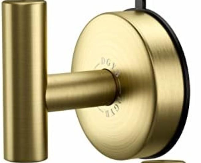 DGYB Large Cup Hook for Bathrooms Set of 1 Gold Towel Hooks for Stainless Steel 15 Lb Removable Wall Hooks for Hanging Heavy Duty