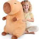 SuzziPals Giant Capybara Plush 30", Jumbo Soft Capybara Stuffed Animal, Giant Plush Toys Hugging Plush for Stress Relief & Cozy at Night, Huge Cuddly Capibara Plushie Gift for Kids Adults