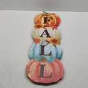 Outdoor Fall Decorations for Porch, Fall Front Porch Decor, Fall Decorations Outdoor Pumpkin sign, Stacked Pumpkins Standing Hanging Sign for Harvest Autumn Thanksgiving Home Yard Farmhouse