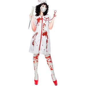 Zhanmai Halloween Zombie Nurse Costume for Ladies - Horror Party Accessory (Medium)