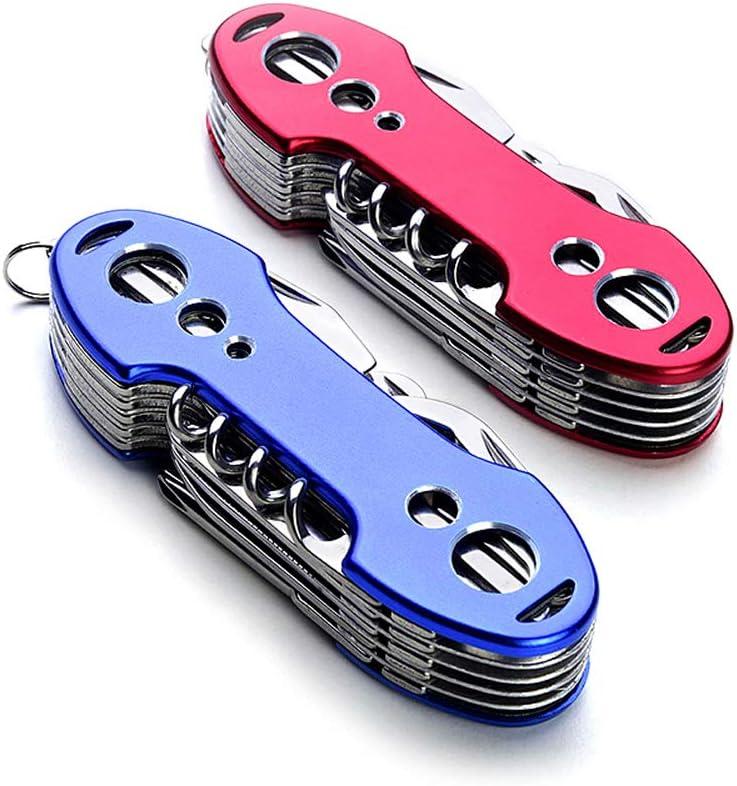 2 PCS Pack Stainless Steel Swiss Style Army Pocket Knife Multitools 12-in-1 Multi Function with Opener Screwdrivers Saw Scissors