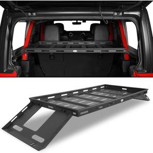 Hooke Road Rear Trunk Cargo Rack Basket Tray for 2007-2026 Jeep Wrangler JK JL 4-Door Hardtops, Sturdy Steel Shelf for Camping Trip Gear