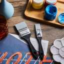 4 Pieces Silicone Paint Brush Set Color Shapers Silicone Brushes for Resin Painting Flat Paintbrush Acrylic and Water Based Tool(1/1.5/2/ 2.5 in Wide)
