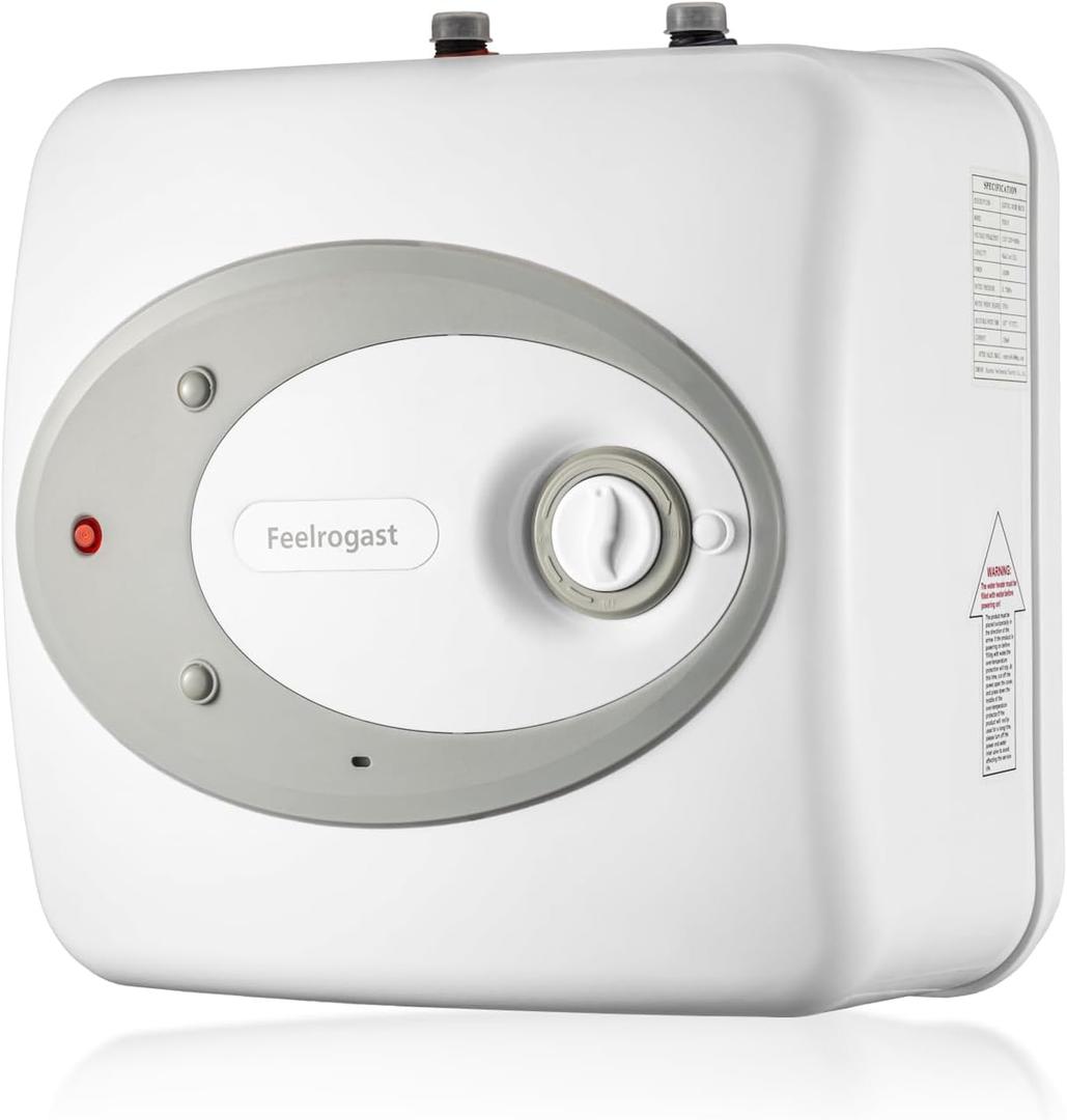 Electric Mini Tank Water Heater-4 Gallon Under Sink Instant Hot Water for RV, Camper, Kitchen, Food Truck, 120V 1500W, Wall or Floor Mounted (Gray)