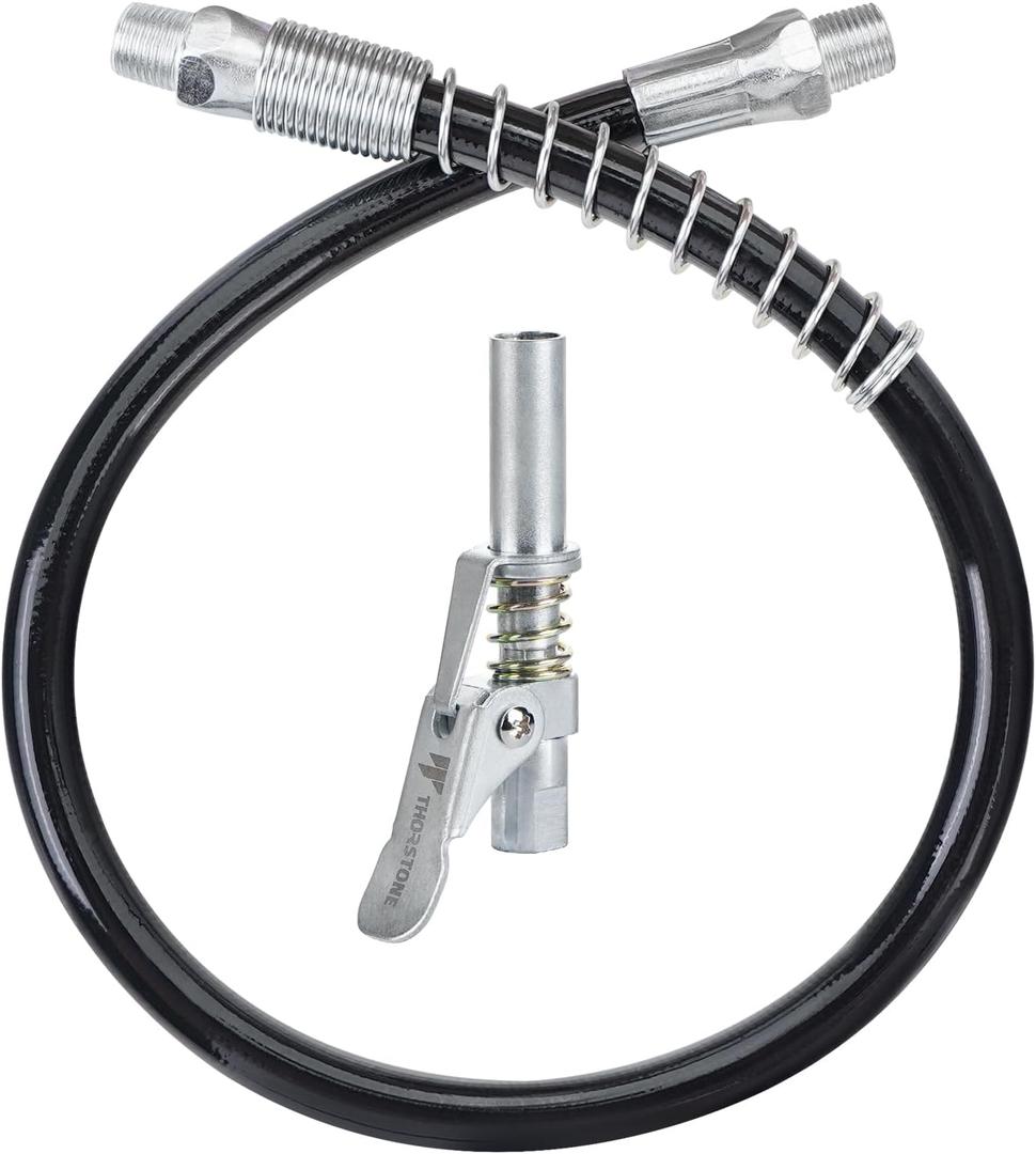 Thorstone 18 Inch Spring Flex Hose & Lock Coupler Set for Grease GunUSA Patent: 29826908