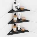 Shower Corner Shelf,304 Stainless Steel Caddy, No Drill Shower Shelf,Won't Fall Off Organizer, Large Capacity Floating Corner Shelves Shampoo Holder (Black 3-Pack)