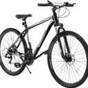 VEVOR Mountain Bike, 29 inch MTB Bicycle with Front Suspension, 21 Speeds Shimano Twist Shifting, Dual Disc Brakes, Aluminum Alloy Frame, for Men/ Women