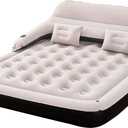 DIMAR GARDEN Queen Size Air Mattress with Headboard and Pillows, Inflatable Bed Blow Up Bed