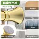 YNL Gold Shower Curtain Rod 36-84 Inch(3-7ft), No Slip No Drill Stainless Steel Spring Tension Curtain Rod, No Rust Shower Rod Adjustable For Bathroom Window Bedroom