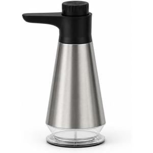 Dish Soap Dispenser for Kitchen,304 Stainless Steel Hand Soap Dispenser with Adjustable Output,Refillable Soap Pump with Clear Refill Base, Leak Resistant, Rust Resistant, Non-Slip