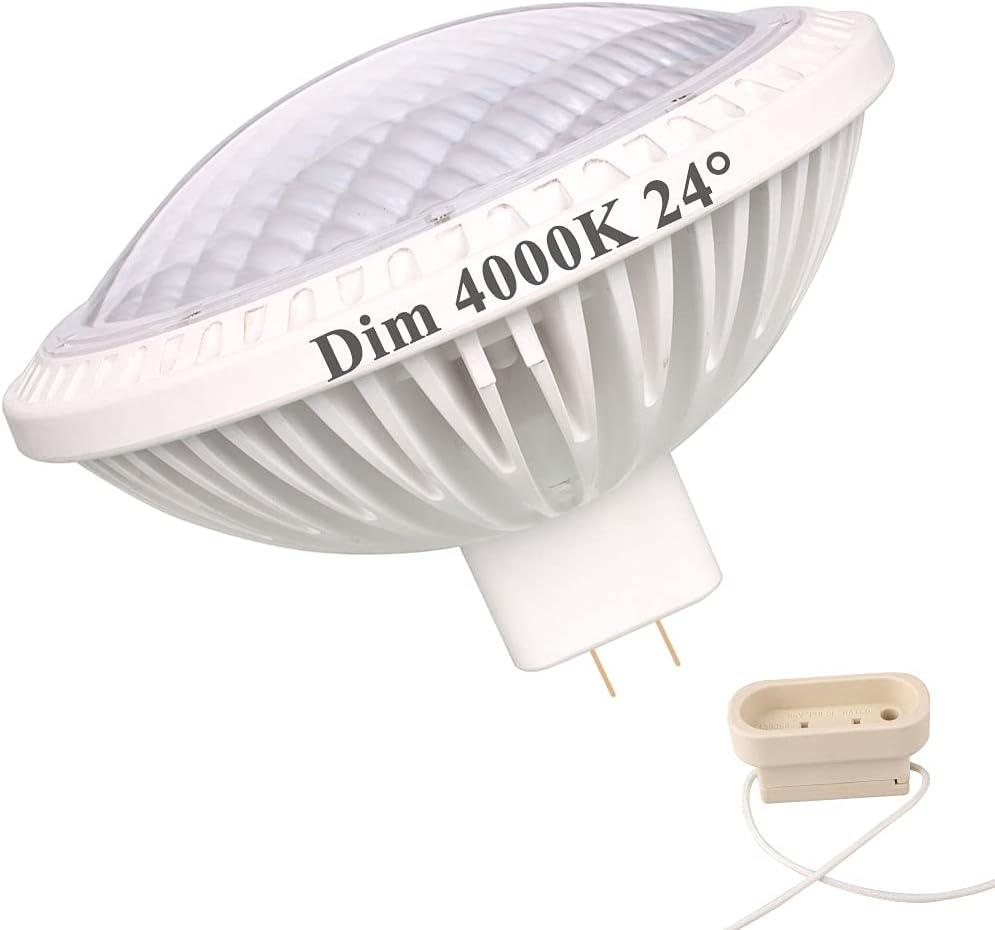 Kapata Dimmable Par64 LED Bulb 500W Replacement 24 Narrow Beam 4000K Neutral White 120V GX16D Base, 1- Pack