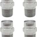 4Pcs Flat Fan High Pressure Washer Spray Tip 1/4BSPT Male Stainless Steel Spray Fan Washer Nozzle 65 Degree 2mm Diameter (0.08Inch) Pressure Washer Parts & Accessories