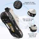 FUSIGO Ice Cleats for Shoes and Boots Crampons Snow Traction Cleats for Walking on Snow and Ice Non-Slip Ice Shoe Grippers Men Women Kids Stretch Rubber Ice Cleats, 24 Studs (Large (7.5-10 men/9-11 women))