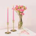 Pink Taper Candles, Set of 24 Unscented and Smokeless 10 Inch Taper Candles Long Burning, Paraffin Wax with Cotton Wicks for Burning Approxinately 7-8 Hours Time