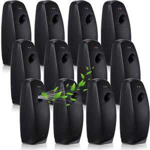 Maxcheck 12 Pcs Automatic Air Freshener Spray Dispenser Automatic Spray Dispenser for Bathroom Battery Operated Free Standing or Wall Mounted Restroom Bedroom Sprayer(Black)