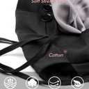 Satin Lined Work Cap with Button for Long Hair Women (Black)