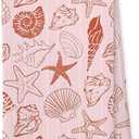 Giosve Pink Beach Kitchen Towels, Pink Starfish Seashell Oyster Coastal Beachy Hand Towels for Bathroom, Preppy Beach Decor Dish Tea Towels for Kitchen, Coastal Bathroom Decor, 16x24 Inch