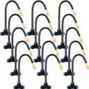 Zonon Brass Misting Nozzles Tee with Built in Hose 360 Degree Rotation Adjustable Water Mister Nozzles Thread Sprayer 0.043" Misting Parts and Accessories for Patio Outdoor Cooling(15 Pcs, 8 Inch)