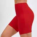 JOYBIK Women's Boyshorts High Waisted Swim Board Shorts Red M (Red, M)