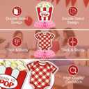 9Pcs She's Ready to Pop Baby Shower Decorations - Red and Pink Soda Pop & Popcorn Theme Honeycomb Centerpieces, She’s Ready to Pop Table Decorations for Gender Reveal, Baby Shower Party Supplies