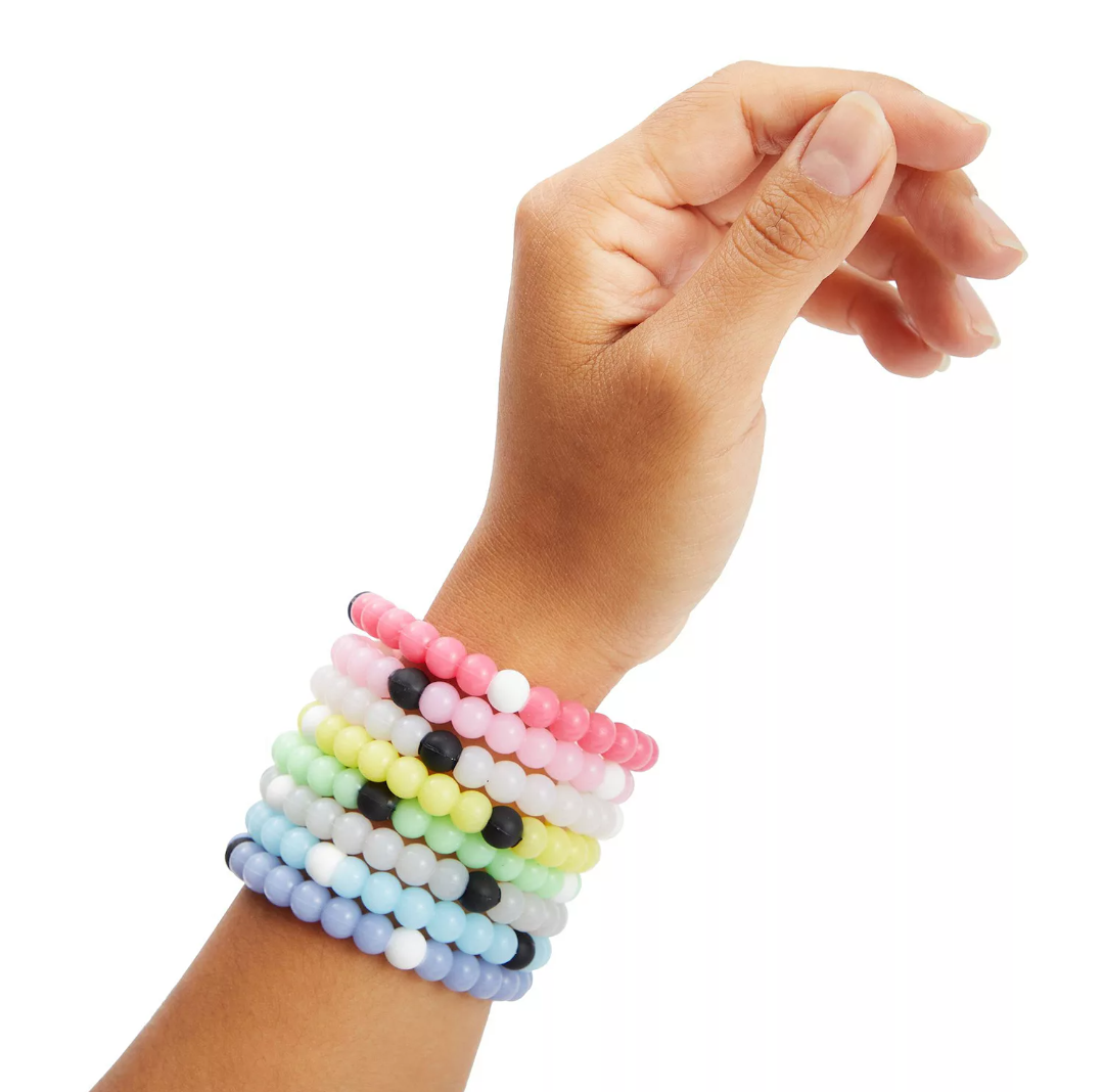 Zodaca 8 pack Silicone Beaded Bracelets - Cute Rubber Bracelets Set, Teen Girls, Women (2.6×0.3 in)