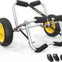 Bonnlo Kayak Cart Canoe Dolly Fishing Kayak Accessories Carrier Foldable Paddle Board Trolley Boat Trailer Transport with NO-Flat Airless Tires Wheels and 2 Ratchet Straps