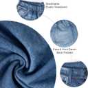 Wide Leg Jeans for Women Trendy Terry Look Like Denim High Wisted Stretchy Loose Baggy Denim Pants with Pockets (Blue, XL)