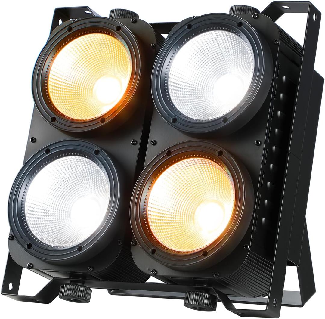Betopper 4x100w Blinder Stage Spotlight,Cob Led DMX Satge Lights,4 Eye Matrix Par Lights'for Stage Lighting,Cold White+Amber Color Party Lighting'Dj Disco Light for Wedding Photostudio Theater