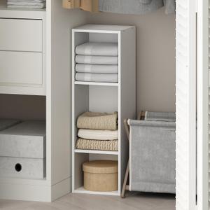 Furinno Reed 3-Tier Closet Organizers and Storage, Closet Organizer, Open Shelf Closet Storage, for Wardrobe, Bedroom, Living Room, 10-Inch Width, White, 3-Tier; 9.8" W