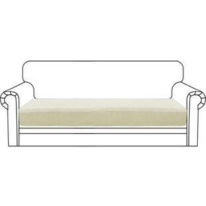 ZNSAYOTX Stretch Cushion Covers Sofa Cushion Couch Seat Covers Slipcovers Soft Replacement Unique Pattern Furniture Protector with Elastic Bottom (Light Beige, 1 Pc 3-Seat Cushion Cover)