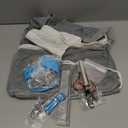 9 Pcs Cat Bathing Bag Set Cat Shower Bag Anti Bite and Scratch for Pet Grooming Washing Brush Comb Muzzle Nail Clipper Nail File Tick Tool(Blue, Gray)