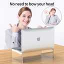 Acrylic Monitor & Laptop Stand Riser - Clear Computer & Laptop Stand for Desk - Compatible with iMac, MacBook & All Notebooks - White Aesthetic Decoration for Office & Home