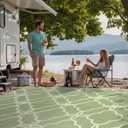 Ashler Sage Green Outdoor Plastic Straw Rug Waterproof for Patio, Clearance Reversible Camping Mats, 9x12 Large Outdoor Area Rugs with Carrying Bag, for RV, Picnic, Backyard, Indoor