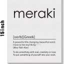 BIQRP Greek Art Meraki Definition Print Canvas Wall Art Home Office Decor Modern Greek Themed Life Quote Painting Canvas Poster Framed Ready to Hang Artwork, 11.5 X 15 Inch